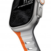 Nomad Sport Band - силиконова каишка за Apple Watch 42мм, 44мм, 45мм, Ultra 49мм (сив-оранжев) 4