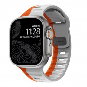 Nomad Sport Band - силиконова каишка за Apple Watch 42мм, 44мм, 45мм, Ultra 49мм (сив-оранжев)