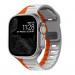 Nomad Sport Band - силиконова каишка за Apple Watch 42мм, 44мм, 45мм, Ultra 49мм (сив-оранжев) 1