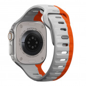 Nomad Sport Band - силиконова каишка за Apple Watch 42мм, 44мм, 45мм, Ultra 49мм (сив-оранжев) 1
