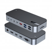 Choetch M52 15-in-1 Hub USB-C - мултифункционален хъб за свързване на допълнителна периферия за Macbook и USB-C устройства (сив) 2
