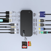 Choetch M52 15-in-1 Hub USB-C - мултифункционален хъб за свързване на допълнителна периферия за Macbook и USB-C устройства (сив) 10