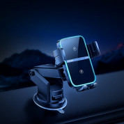 Joyroom Dual Coil Wireless Car Charger Phone Holder 15W - поставка за таблото на кола с безжично зареждане за Qi съвместими мобилни устройства (черен) 5