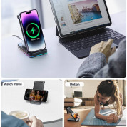 Joyroom 3-in-1 Wireless Charger 15W - тройна поставка (пад) за безжично зареждане за iPhone, Apple Watch, AirPods и Qi съвместими мобилни устройства (черен) 6