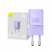 Baseus GaN 5 Mini Fast Wall Charger 20W (CCGN050105) - захранване за ел. мрежа с USB-C изход с технология за бързо зареждане (лилав)  4