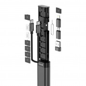 Budi 9-in-1 Multifunctional Storage Box - мултифункционален комплект USB-C адаптери и USB-C към USB-C кабел (черен)