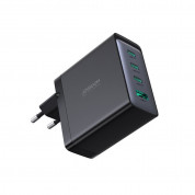 Joyroom GaN Fast Wall Charger 100W - захранване за ел. мрежа за лаптопи, смартфони и таблети с 1xUSB-A и 3xUSB-C изходи с технология за бързо зареждане и USB-C кабел  (черен) 1