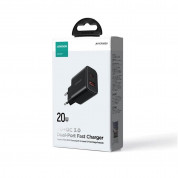 Joyroom Flash Dual Fast Wall Charger 20W - захранване за ел. мрежа с USB-A и USB-C изходи и технология за бързо зареждане (черен) 5