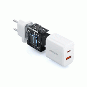 Joyroom Flash Dual Fast Wall Charger 20W - захранване за ел. мрежа с USB-A и USB-C изходи и технология за бързо зареждане (бял) 5