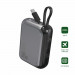 4smarts Power Bank Pocket 10000 mAh 30W - външна батерия с вграден USB-C кабел и USB-C изход с технология за бързо зареждане (сив) 1