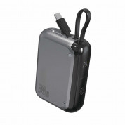 4smarts Power Bank Pocket 10000 mAh 30W - външна батерия с вграден USB-C кабел и USB-C изход с технология за бързо зареждане (сив) 1