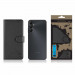 Tactical Field Notes Leather Flip Case - кожен калъф, тип портфейл с поставка и отделение за кр. карти за Samsung Galaxy A05s (черен) 3