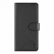 Tactical Field Notes Leather Flip Case - кожен калъф, тип портфейл с поставка и отделение за кр. карти за Samsung Galaxy A05s (черен)