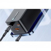 Toocki GaN Power Adapter Socket 67W - захранване за ел. мрежа за лаптопи, смартфони и таблети с AC, 1xUSB-A и 2xUSB-C изходи с технология за бързо зареждане (черен) 4
