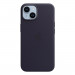 Apple iPhone Leather Case with MagSafe - оригинален кожен кейс (естествена кожа) с MagSafe за iPhone 14 (тъмнолилав) 1