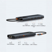 Baseus USB-C Metal Gleam Series II 10-in-1 Hub (B00061800123-00) - мултифункционален хъб за свързване на допълнителна периферия за устройства с USB-C (черен) 5