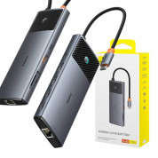 Baseus USB-C Metal Gleam Series II 10-in-1 Hub (B00061800813-01) - мултифункционален хъб за свързване на допълнителна периферия за устройства с USB-C (тъмносив) 6