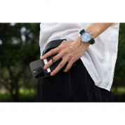Lisen Magnetic Kickstand Wallet - кожен портфейл (джоб) с вградена поставка за прикрепяне към iPhone с MagSafe (черен) 2