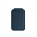 Satechi Vegan-Leather Magnetic Wallet Stand - кожен портфейл (джоб) с вградена поставка за прикрепяне към iPhone с MagSafe (тъмносин) 3