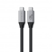 Satechi USB4 USB-C to USB-C Pro Cable, 8K, 240W, 40Gbps - здрав USB4 кабел с въжена оплетка за устройства с USB-C порт (120 см) (черен) 2