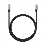 Satechi USB4 USB-C to USB-C Pro Cable, 8K, 240W, 40Gbps - здрав USB4 кабел с въжена оплетка за устройства с USB-C порт (120 см) (черен)