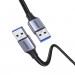 Ugreen USB-A 3.0 Male to USB-A 3.0 Male USB Cable - здрав USB кабел с въжена оплетка (мъжко-мъжко) (100 см) (черен) 2