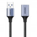 Ugreen USB-A 3.0 Male to USB-A 3.0 Female Extension Cable - удължителен USB-A кабел с въжена оплетка (200 см) (тъмносив) 2