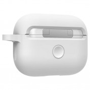 Spigen Airpods Pro Silicone Fit Case - силиконов калъф с карабинер за Apple Airpods Pro (бял) 3