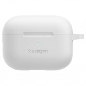 Spigen Airpods Pro Silicone Fit Case - силиконов калъф с карабинер за Apple Airpods Pro (бял) 1