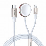 Joyroom 2-in-1 Lightning and Apple Watch Cable (150 cm) (white) - USB-C кабел с Ligthning конектор и конектор за зареждане на Apple Watch (150 см) (бял)