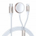 Joyroom 2-in-1 Lightning and Apple Watch Cable (150 cm) (white) - USB-C кабел с Ligthning конектор и конектор за зареждане на Apple Watch (150 см) (бял) 1