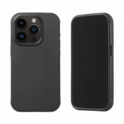 Mujjo Impact Case - хибриден удароустойчив кейс от естествена кожа с MagSafe за iPhone 15 Pro Max (черен)