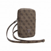 Guess PU 4G Triangle Logo Wallet Phone Zipper Bag (brown)