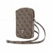 Guess PU 4G Triangle Logo Wallet Phone Zipper Bag - дизайнерска чанта (органайзер) за мобилни устройства и аксесоари (кафяв) 3