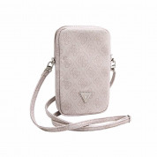 Guess PU 4G Triangle Logo Wallet Phone Zipper Bag (pink)