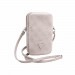 Guess PU 4G Triangle Logo Wallet Phone Zipper Bag - дизайнерска чанта (органайзер) за мобилни устройства и аксесоари (розов) 1