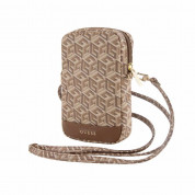 Guess PU G Cube Wallet Phone Zipper Bag - дизайнерска чанта (органайзер) за мобилни устройства и аксесоари (кафяв) 2