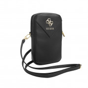 Guess PU Grained 4G Metal Logo Wallet Zipper Bag (black)