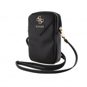 Guess PU Grained 4G Metal Logo Wallet Zipper Bag (black) 2
