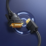 Ugreen HDMI Male To DVI Male Cable 1080p - HDMI към DVI кабел (200 см) (черен) 2