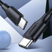 Ugreen USB-C to USB-C Fast Charging Cable 60W - здрав кабел с бързо зареждане за устройства с USB-C порт (50 см) (черен) 1