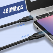 Ugreen USB-C to USB-C Fast Charging Cable 60W - здрав кабел с бързо зареждане за устройства с USB-C порт (50 см) (черен) 5