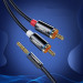 Ugreen AV116 2xRCA Male to 3.5mm Male Audio Cable - качествен аудио кабел 2xRCA (мъжко) към 3.5mm (мъжко) (200 см) (черен) 2