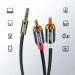 Ugreen AV116 2xRCA Male to 3.5mm Male Audio Cable - качествен аудио кабел 2xRCA (мъжко) към 3.5mm (мъжко) (200 см) (черен) 5
