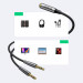 Ugreen AV193 Audio Splitter Cable Mic And Headphones - аудио разклонител (сплитер) за мобилни устройства с 3.5 мм стерео-жак (20 см) (черен) 4