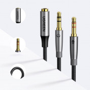 Ugreen AV193 Audio Splitter Cable Mic And Headphones - аудио разклонител (сплитер) за мобилни устройства с 3.5 мм стерео-жак (20 см) (черен) 4