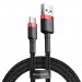 Baseus Cafule USB-A to USB-C Cable 18W (CATKLF-C91) - кабел с въжена оплетка и бързо зареждане за устройства с USB-C порт (200 см) (черен-червен) 1