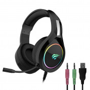 Havit Gamenote H2232D Gaming RGB Headset - геймърски слушалки с микрофон, управление на звука и подсветка (черен) 1
