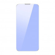Baseus Full Coverage Anti Blue Light Dust Proof Tempered Glass Film Set (SGBL120302) - стъклено защитно покритие за целия дисплей на iPhone 14 Pro Max (прозрачен) (2 броя) 2