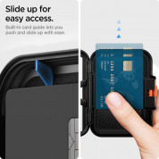 Spigen Lock Fit Magnetic Wallet (MagFit)  - поликарбонатов портфейл (джоб) за прикрепяне към iPhone с MagSafe (черен) 14